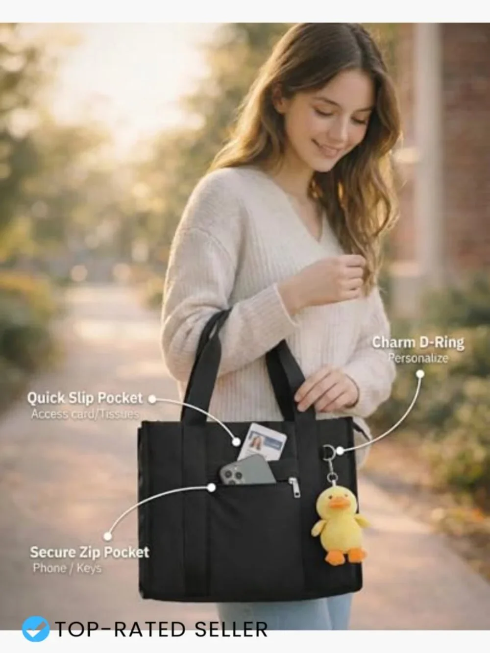 Puffer Work Tote Bag Lightweight Multi-Pocket RFID Laptop Bag Crossbody
